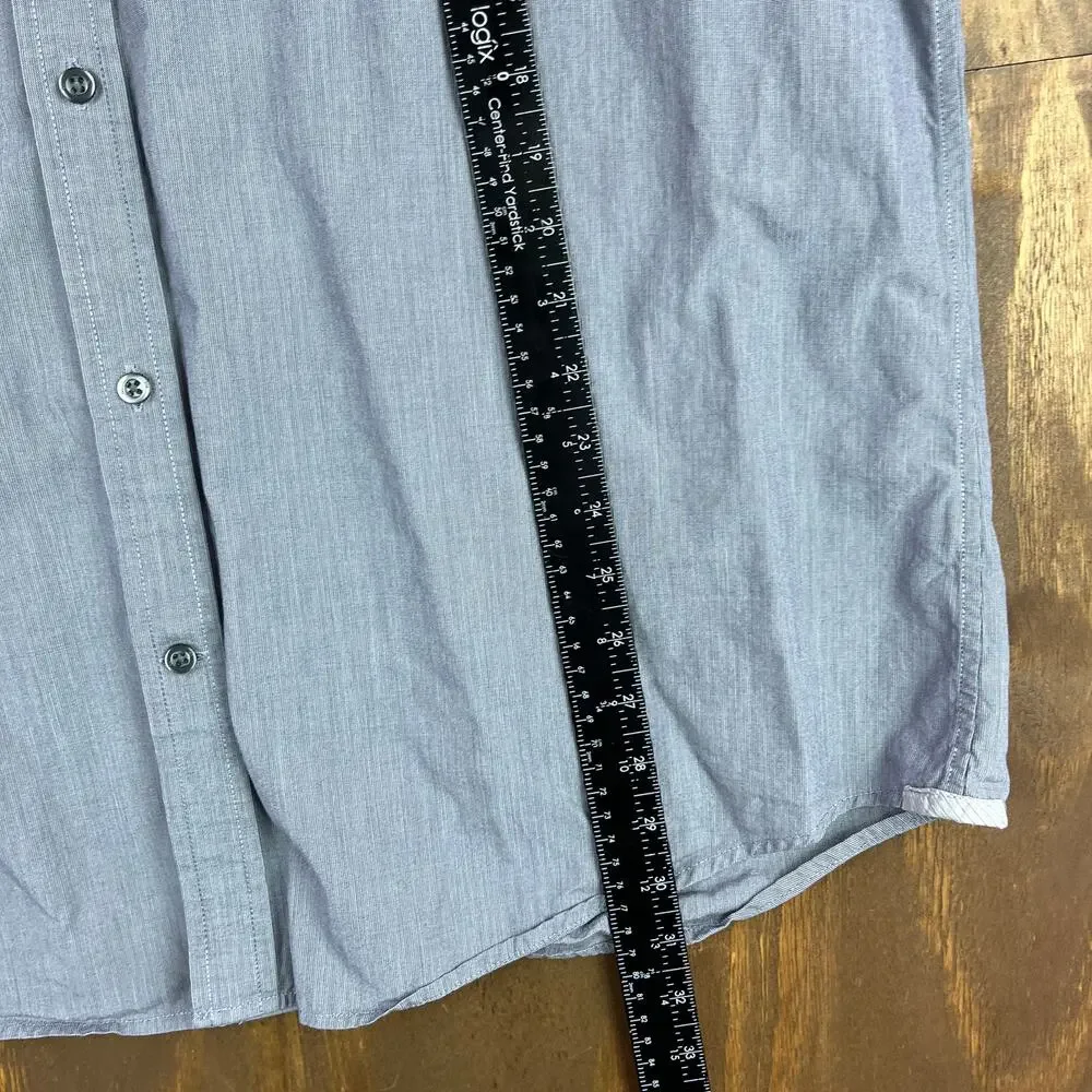 Banana Republic Mens Shirt Blue White Pattern Classic Fit Long Sleeve Cotton XL
